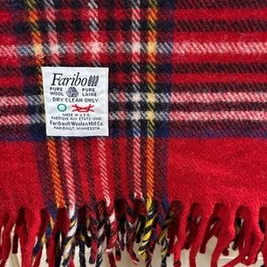 Vintage wool tartan plaid throw